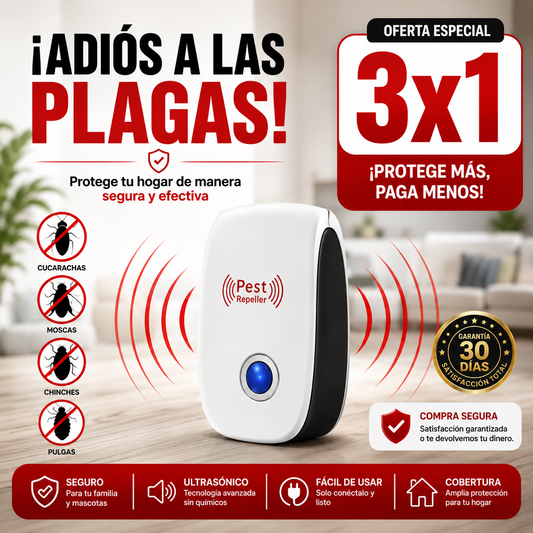 OFERTA LLEVA 3 PAGA 1 | REPELENTE ULTRASONICO PARA INSECTOS Y RATONES